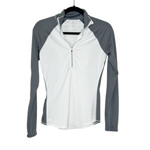 ATHLETA Gray and White Half Zip Pullover size XS